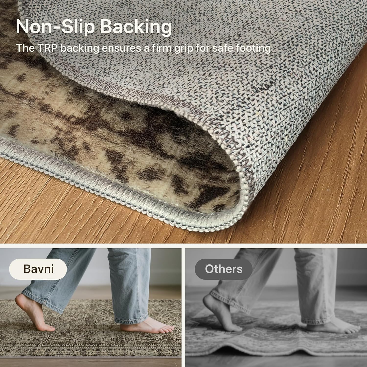 8x10 Area Rug Machine Washable Boho Rug for Living Room,Ultra-Thin Low Pile Carpet,Lightweight Indoor Printed Rug,Non Slip Floral Area Rug for Bedroom, Dining Room, Home Office,Vintage Sage Green - Image 6