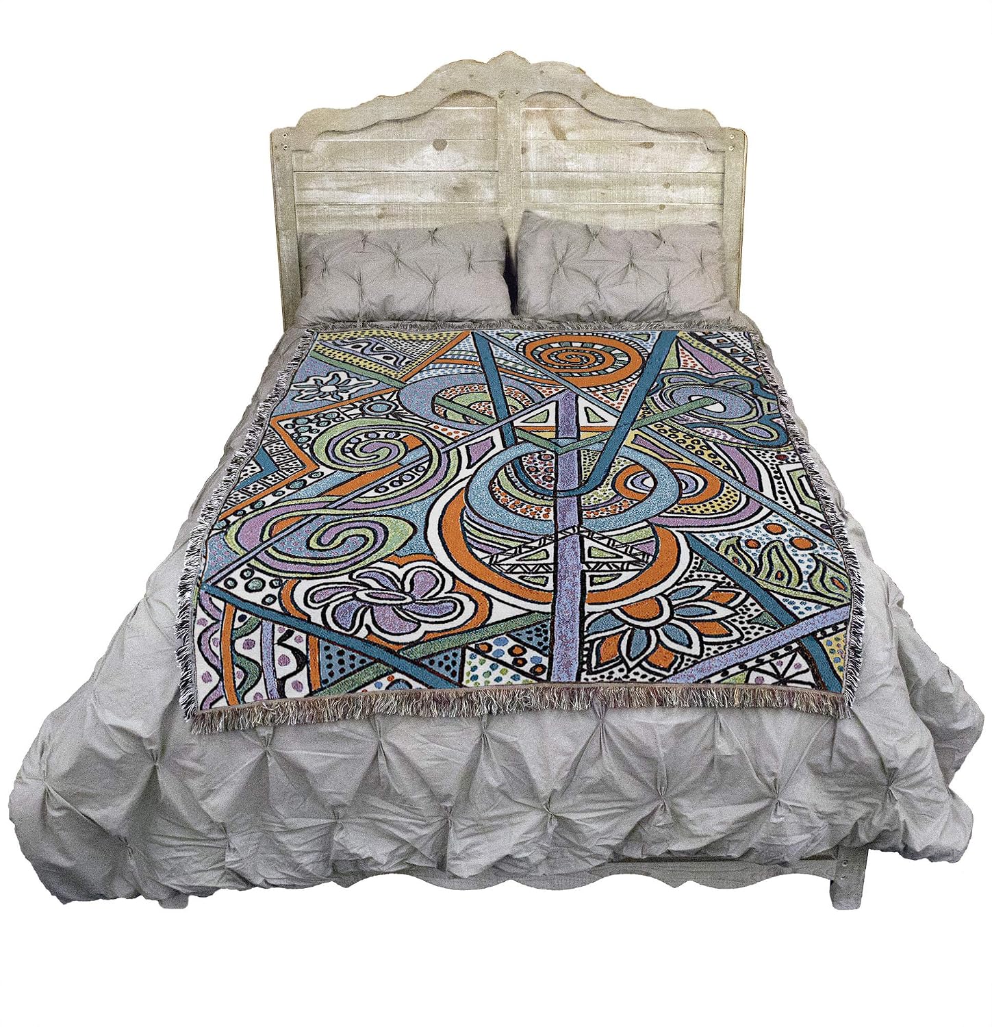 Pure Country Weavers Cathedral Blanket by Helen Kiebzak - Abstact Art - Gift Tapestry Throw Woven from Cotton - Made in the USA (72x54)