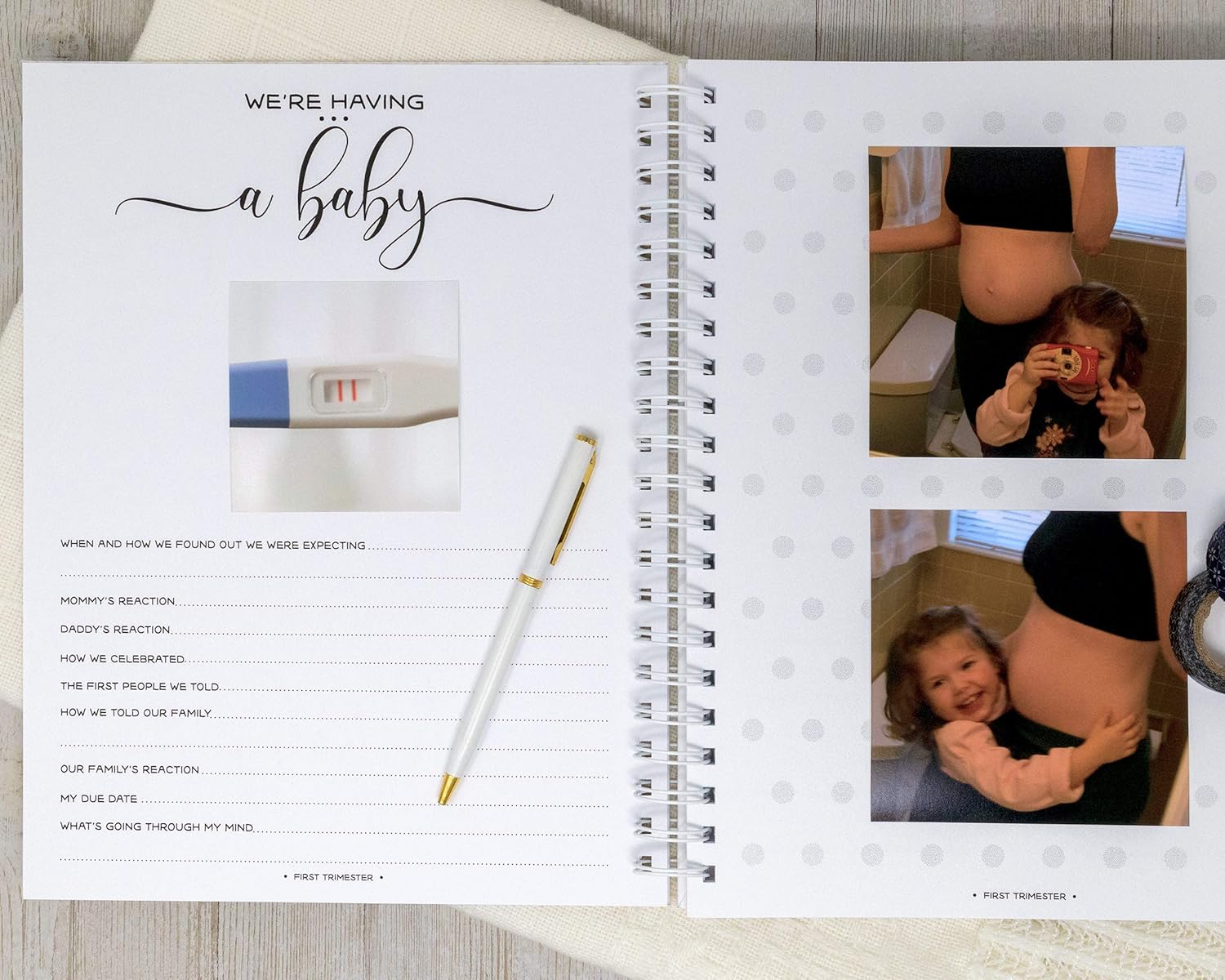 Personalized Pregnancy Journal - Hardcover Pregnancy Memory Book Customized with Baby’s Name, Nickname or Phrase - Prompted Journal for New Moms (Kanga & Roo)