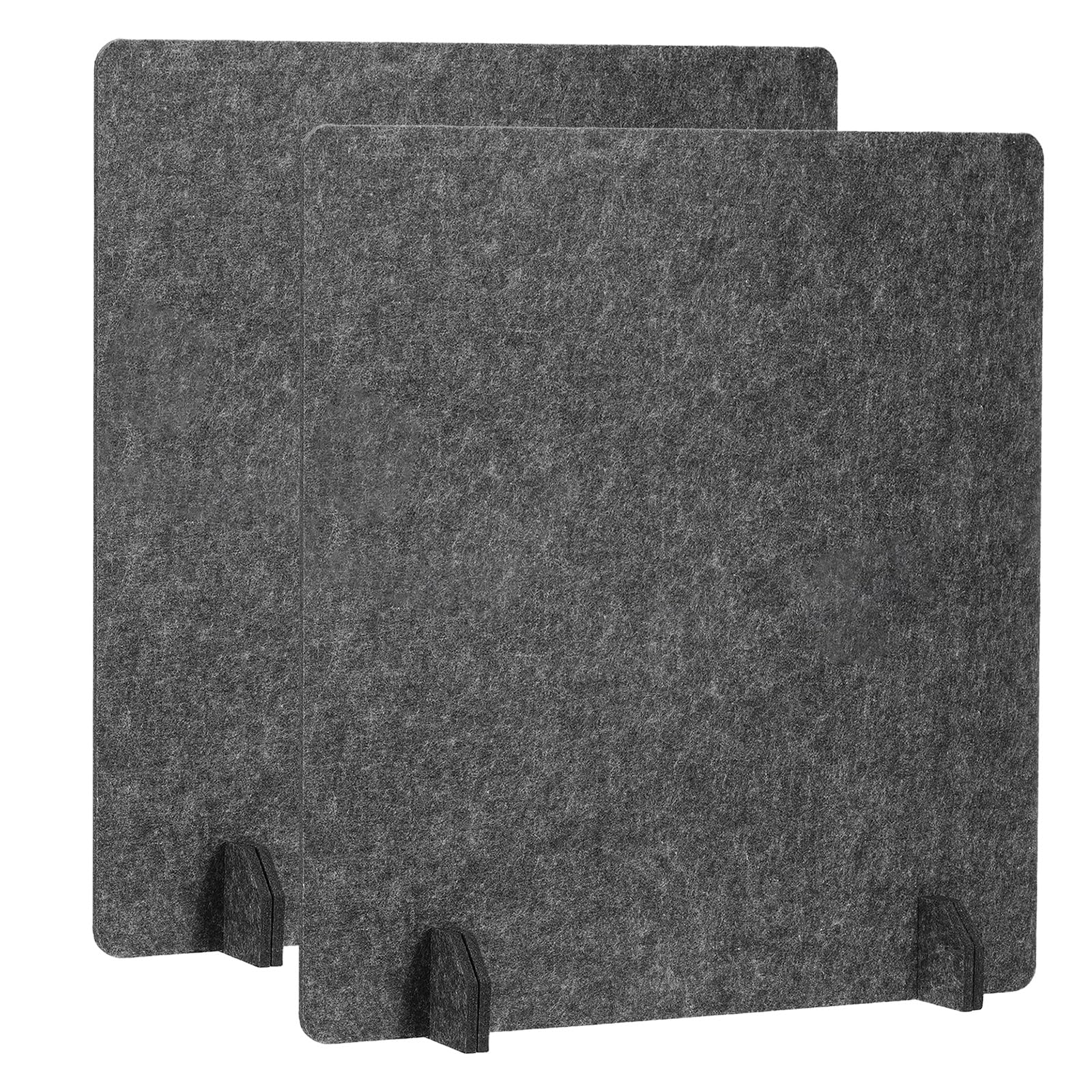 PATIKIL Desk Dividers 60x60cm, 2 Pack Desk Privacy Panel Freestanding Noise Reducing Partition Acoustic Panel with 4Pcs Support Feet for Testing Office Home Library, Dark Gray Style C