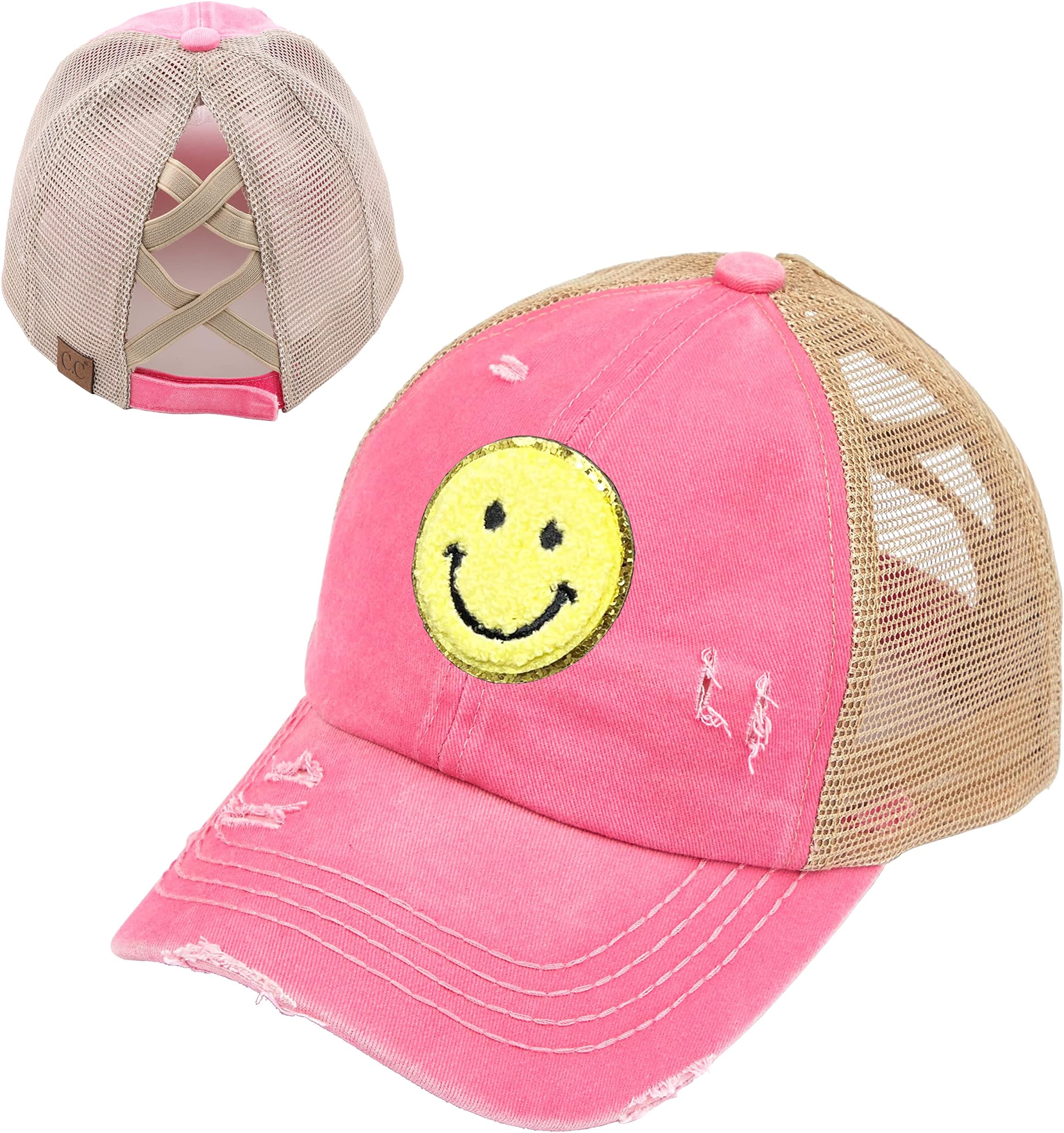Ponytail Hats for Women - Funny Baseball Cap with Sayings, Criss Cross Back High Pony Adjustable Hat