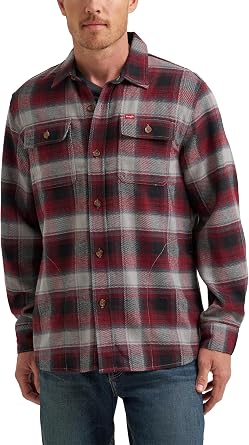 Wrangler Authentics Mens Long Sleeve Blanket Flannel Shirt Jacket