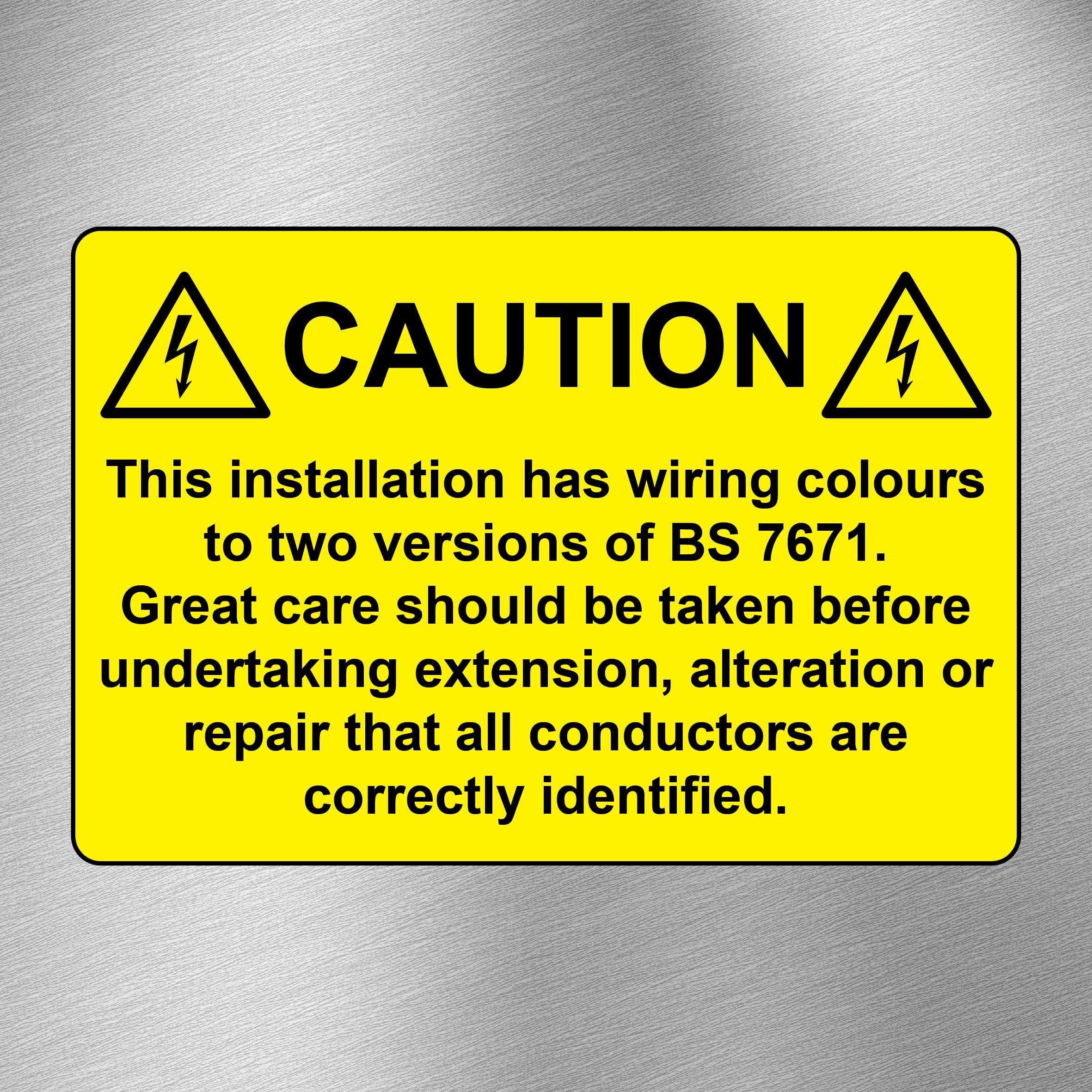 27 Pack of BS7671 Dual Colour Warning Labels