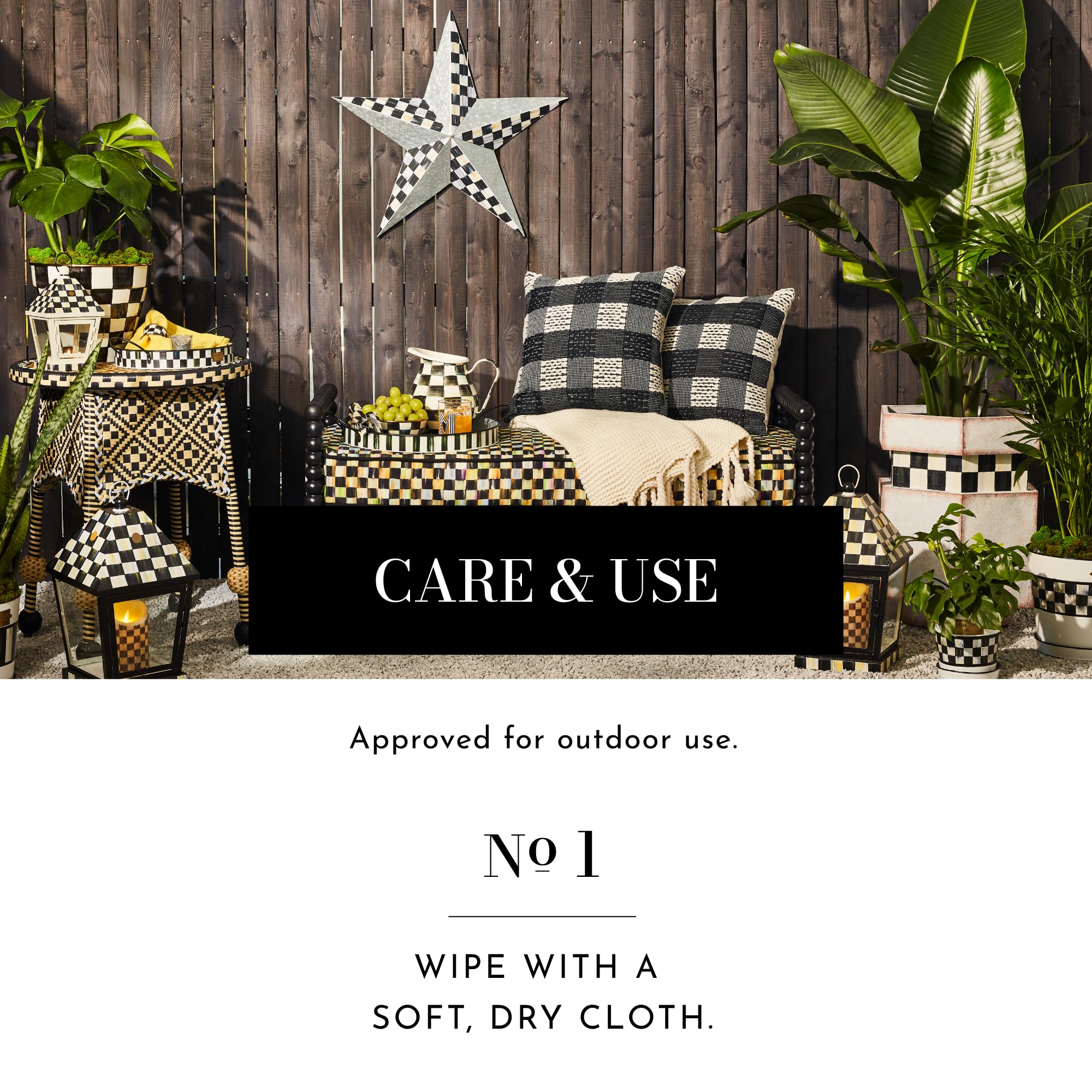 MACKENZIE-CHILDS Courtly Check Galvanized Barn Star Wall Decor