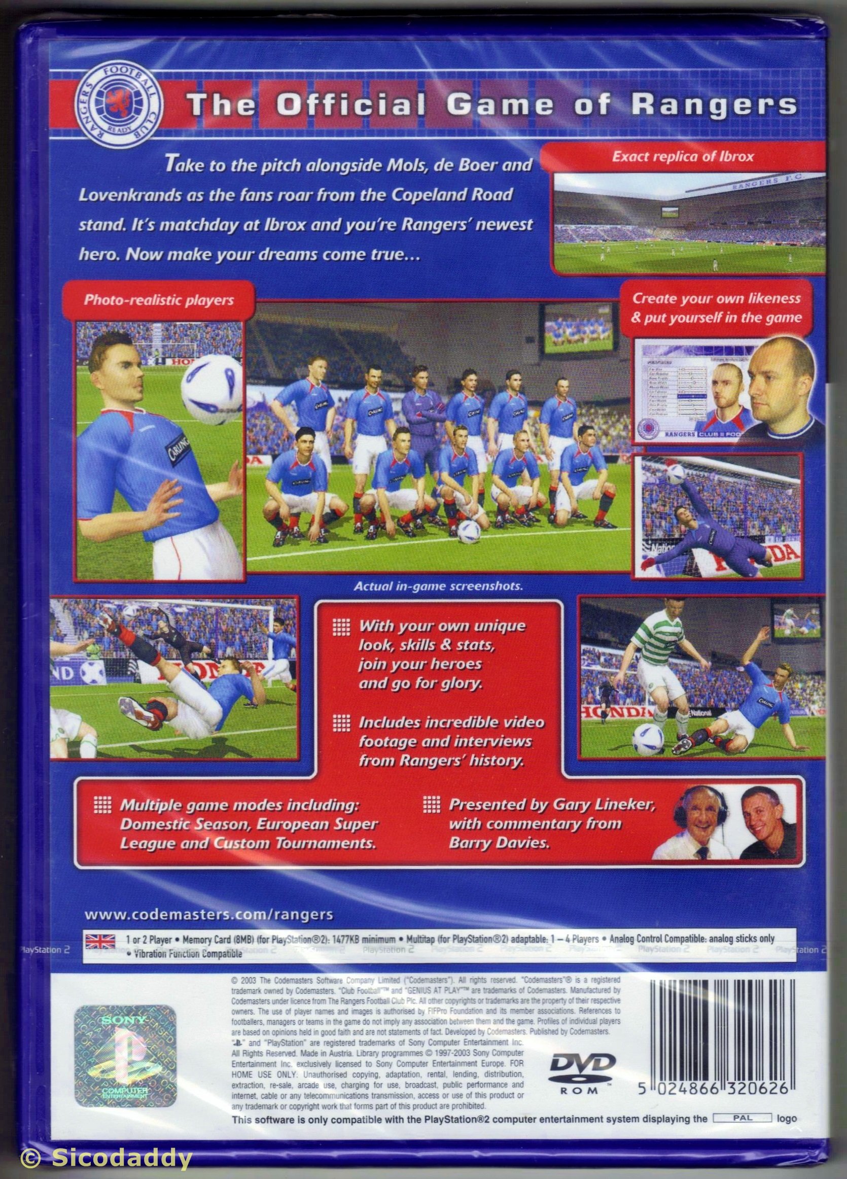 Jeu PS2 Club Football 2003-2004 – Rangers – Édition Nintendo Wii ? Attention !