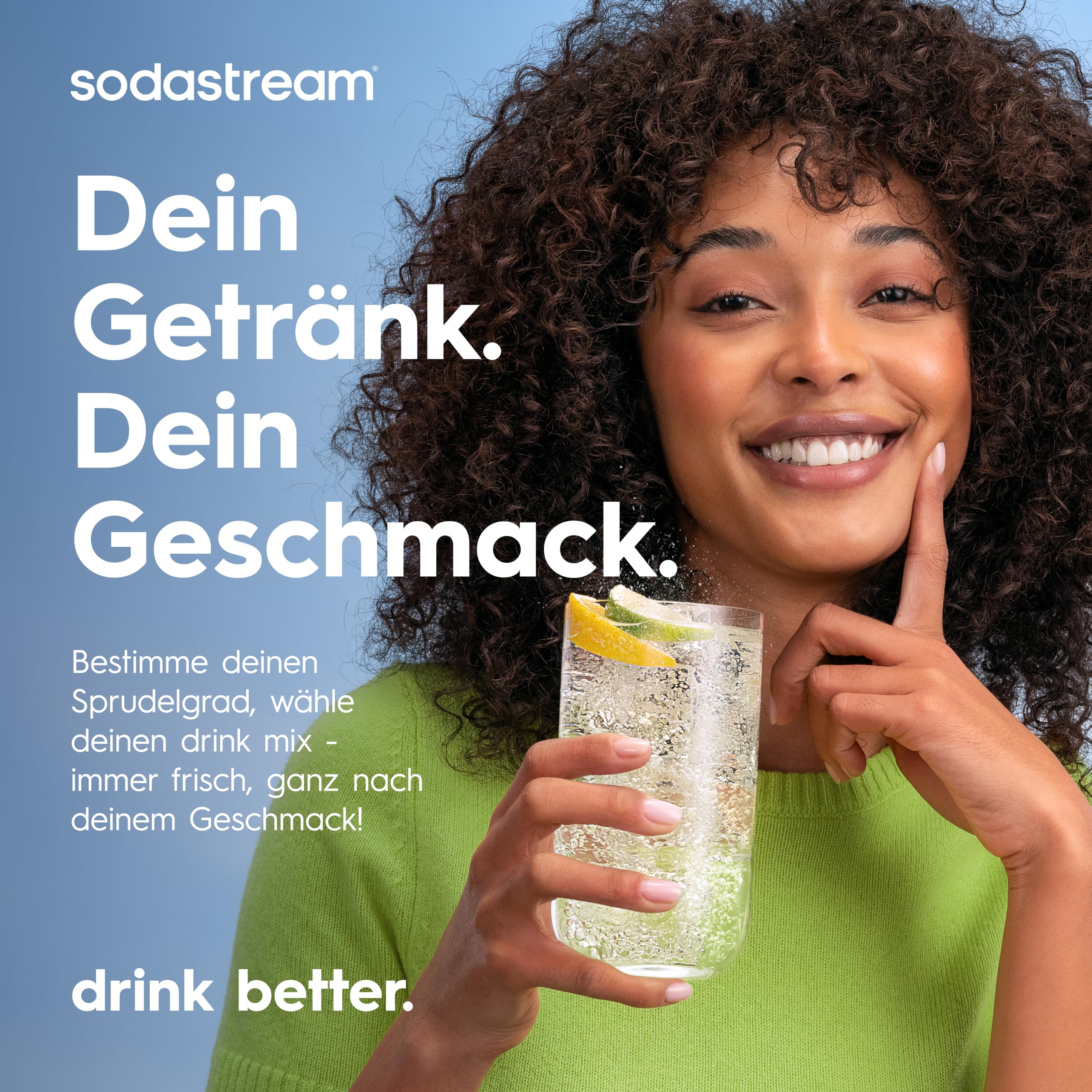 Sodastream ENSO Wassersprudler, Edelstahl Wassersprudler mit Quick Connect CO2-System, inkl. 1 CO2-Zylinder für bis zu 60L Sprudelwasser und 1 ENSO Sprudlerflasche, Sprudelwasser Maschine, Silber