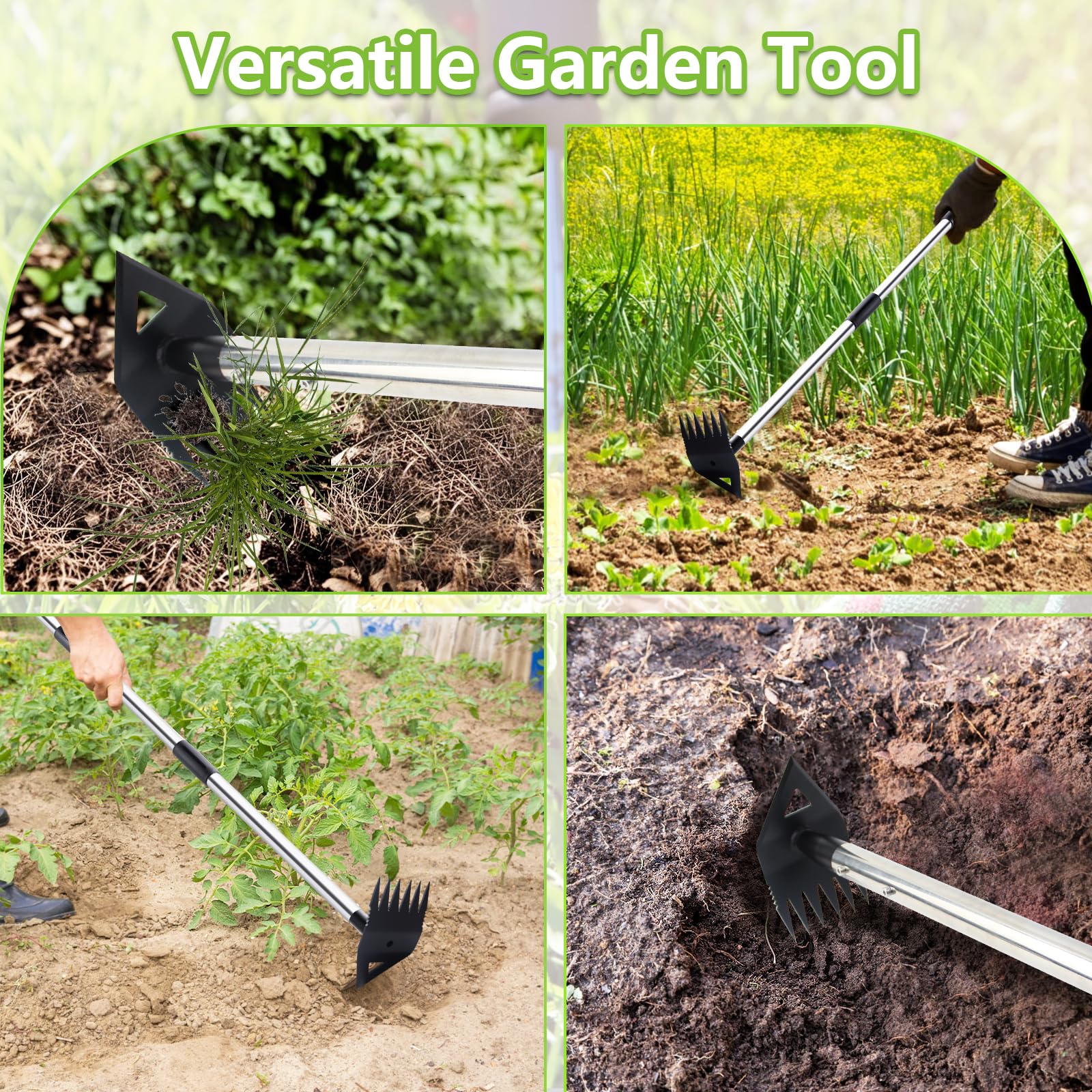 LAWFYMORI 150cm Weed Remover Tool With Long Handle, Garden Weeding Tool