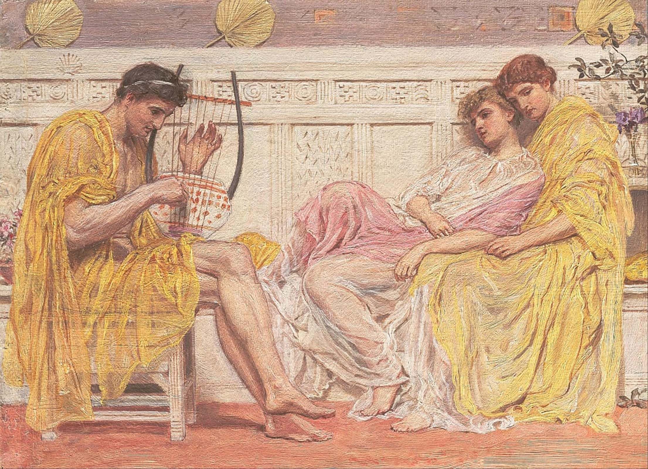 ARTXLXXBN Famous Art Print Poster Vintage Wall Art a Musician by Albert Moore Canvas Art Poster for Home Decor 60x90cm
