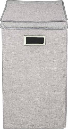Miniatura 5 de Greenway GFL6000GR - Cesto plegable para ropa sucia con doble clasificador, lino gris