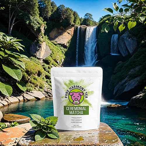 Miniatura 3 de Pure Harmony Tea Polvo de matcha de grado ceremonial  3.53 oz de polvo de té verde matcha de origen único de primera cosecha  Auténtico matcha