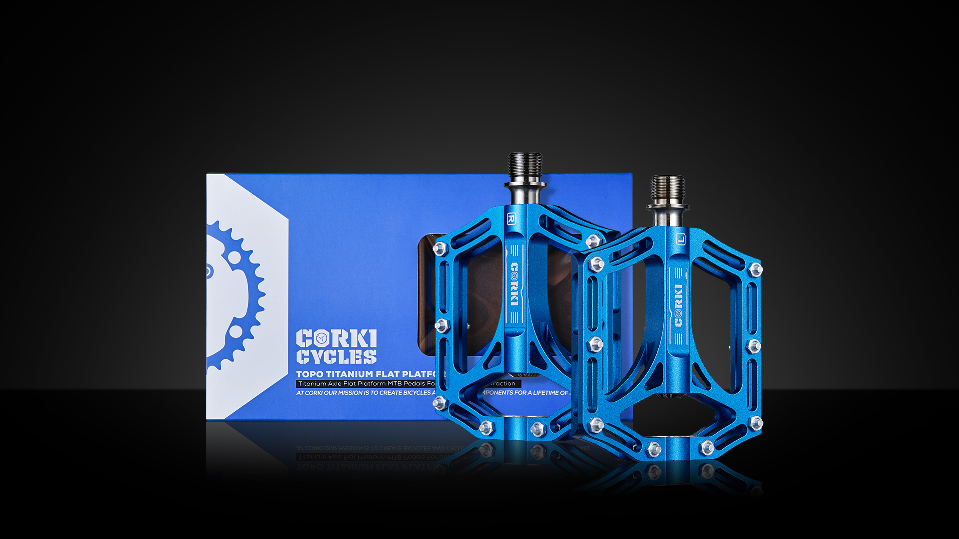 Pedali MTB Extra Large Corki Cycles - Piattaforma 4 Pollici In Alluminio, 13 Perni Per Trazione, Per Mountain Bike