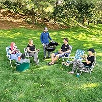 Vista 2 de Silla de césped plegable de aluminio al aire libre de Lawn Chair USA Sillas con correas resistentes para acampar, deportes, playa, jardín