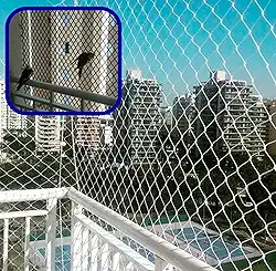 Kit Completo Rede Tela De Proteção Para Apartamentos, Sacadas, Janelas, Gatos e Crianças (Branca, 1,8m X 1,8m)