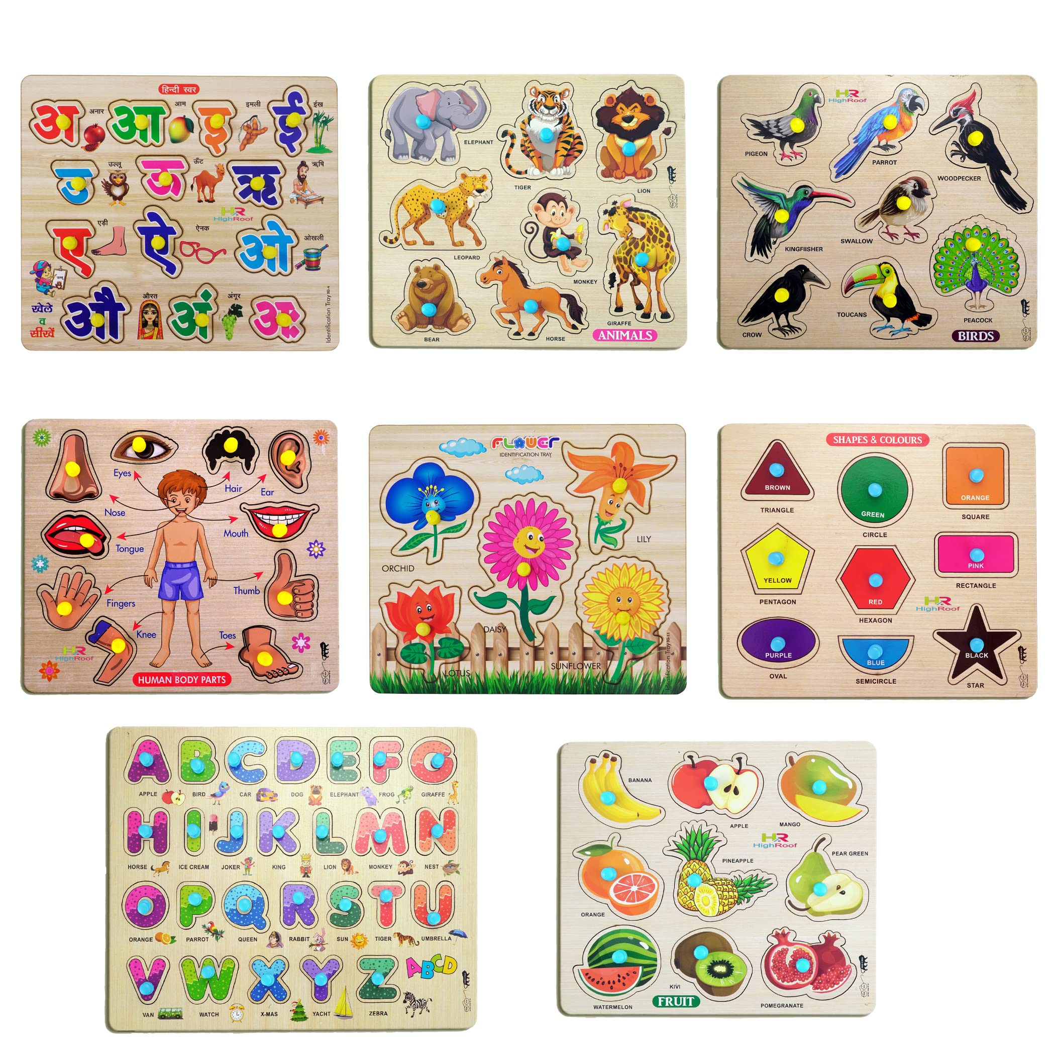 HIGHROOF® Kids Fort Pre Nursery Educational Jigsaw Puzzles for Adults kids Learning Toys Kit Board Game 8 pcs Set of Hindi Letter Flower Alphabet Fruit Vegetable Educational Toy (B0B18L2H5J) Amazon Price History, Amazon Price Tracker
