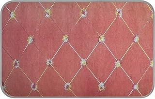 Oyihfvs Red Vintage Fabric Texture Rhombus, Diamond, Rhomb Rectangle Ice Silk Dog Pet Pad, Soft Cooling Cat Mat Mattress, Washable Sleeping Pad for Puppy Cat Kennel (Medium) 23 x 38 inch