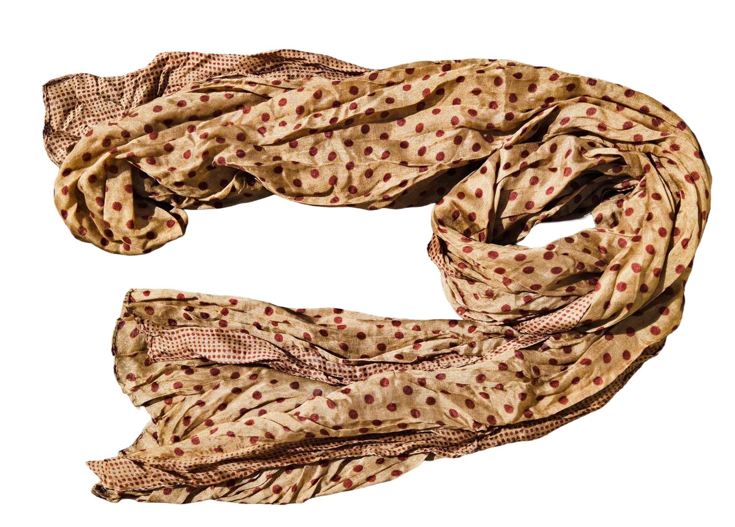 Fat-catz-copy-catz Brown Spotted Polka Dots Spots Crinkle Ladies Large Fashion Shawl Scarf 70" x 40"