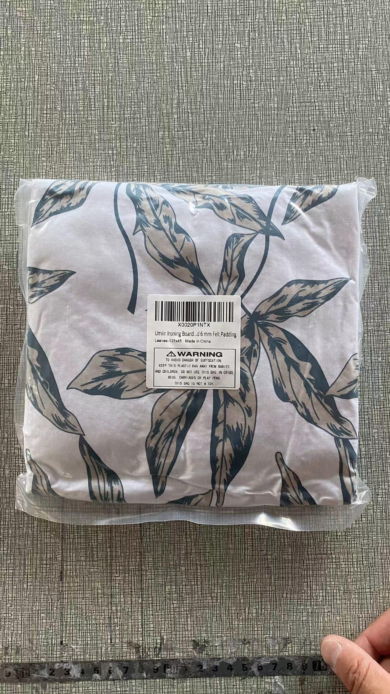 Umiin Copriasse da Stiro, 115 × 35 cm, Copri ASSE da Stiro Elastico e Spesso, con Parte Superiore in Cotone e Imbottitura in Feltro da 6 mm