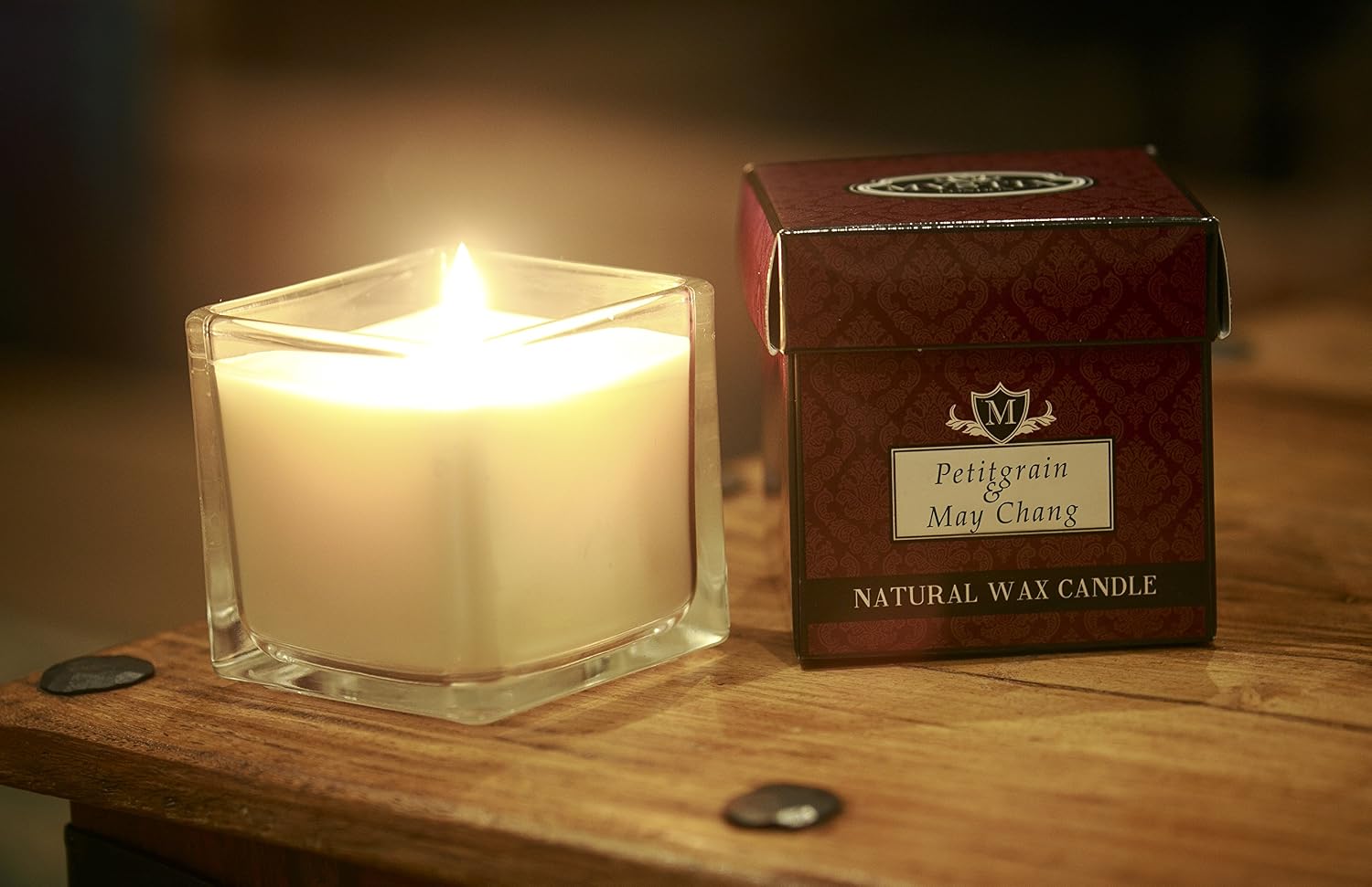 Mystix London | Petitgrain & May Chang - Scented Candle Large 29cl | Best Aroma for Home, Kitchen, Living Room and Bathroom | Perfect as a Gift | Reusable Glass Jar