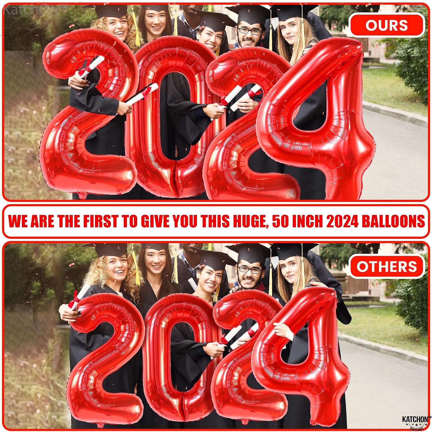 KatchOn, Red 2024 Balloons - Large, 50 Inch | Graduation Balloons, Graduation Decorations Class of 2024