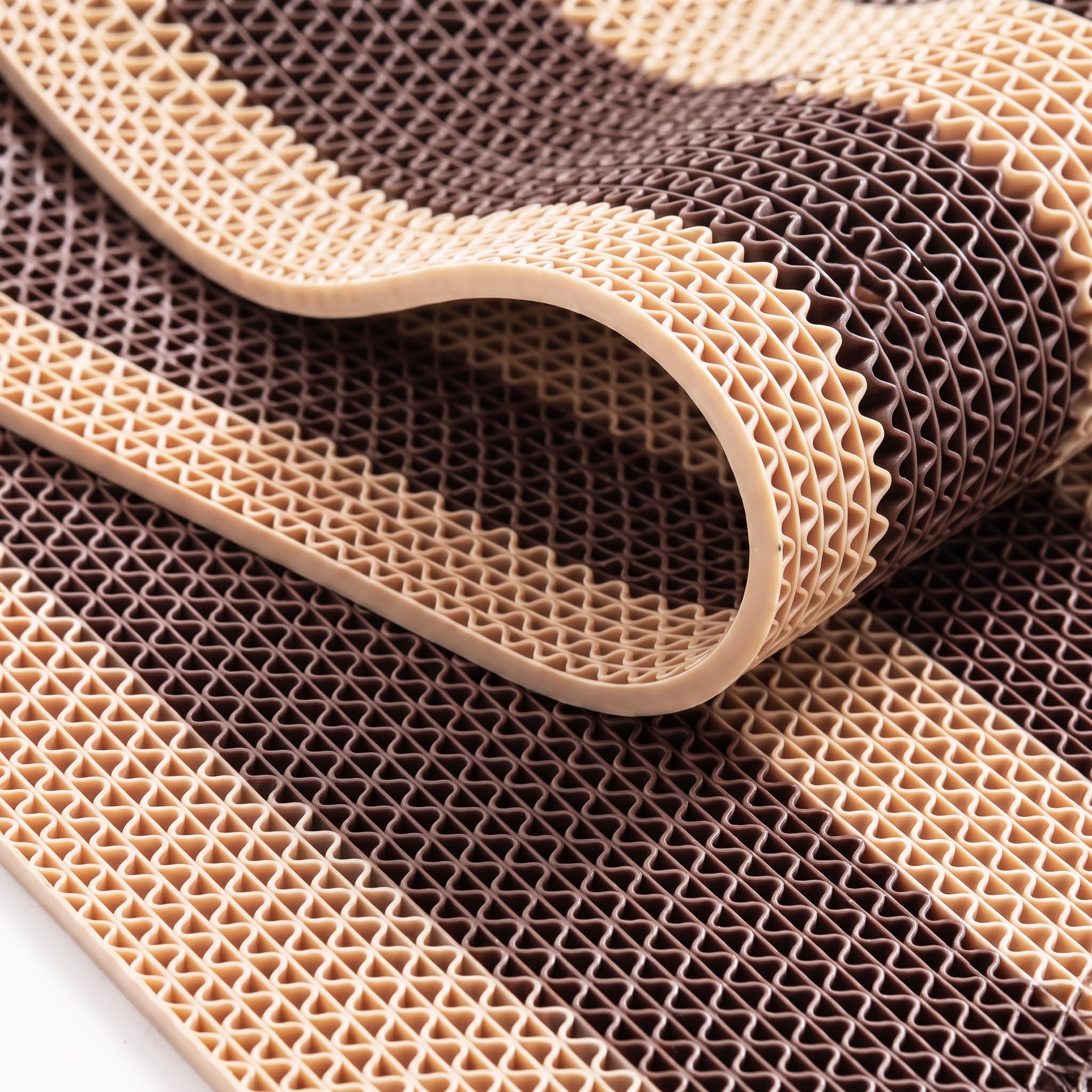 ishro home Anti Skid Waterproof PVC Rubber Mat for Bathroom, Floor, Swimming Pool, Shower, Entrance & Rainy Areas | Multipurpose Dual Colour Floor Mat |Cream & Brown, 2x3 ft-image-48