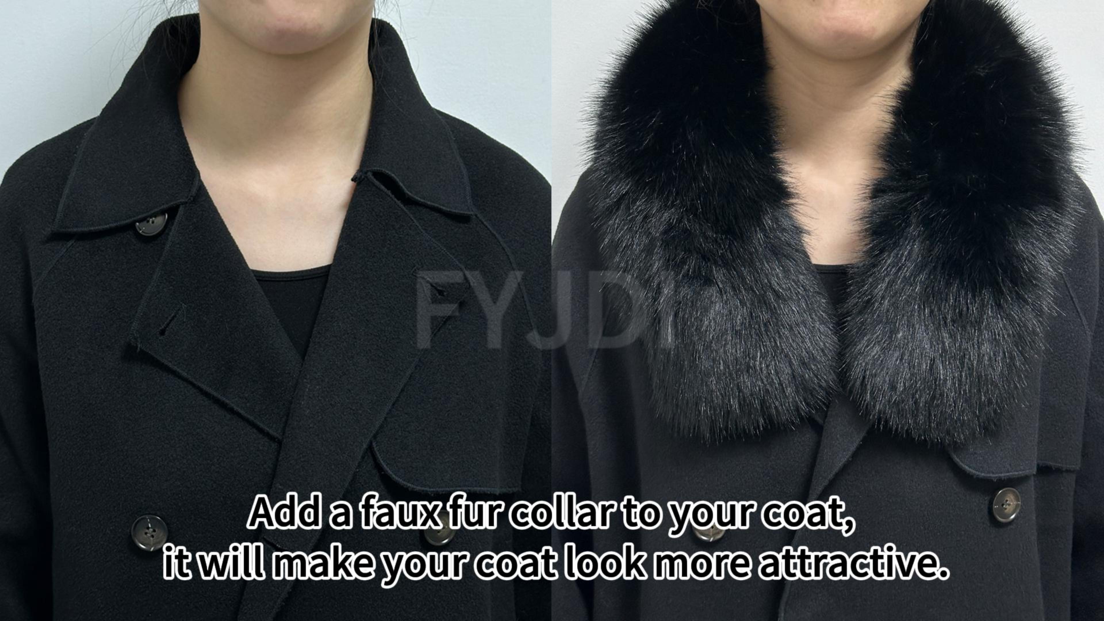 FYJDI Faux Fur Trim for Hood Replacement Detachable Fur Hood Trim