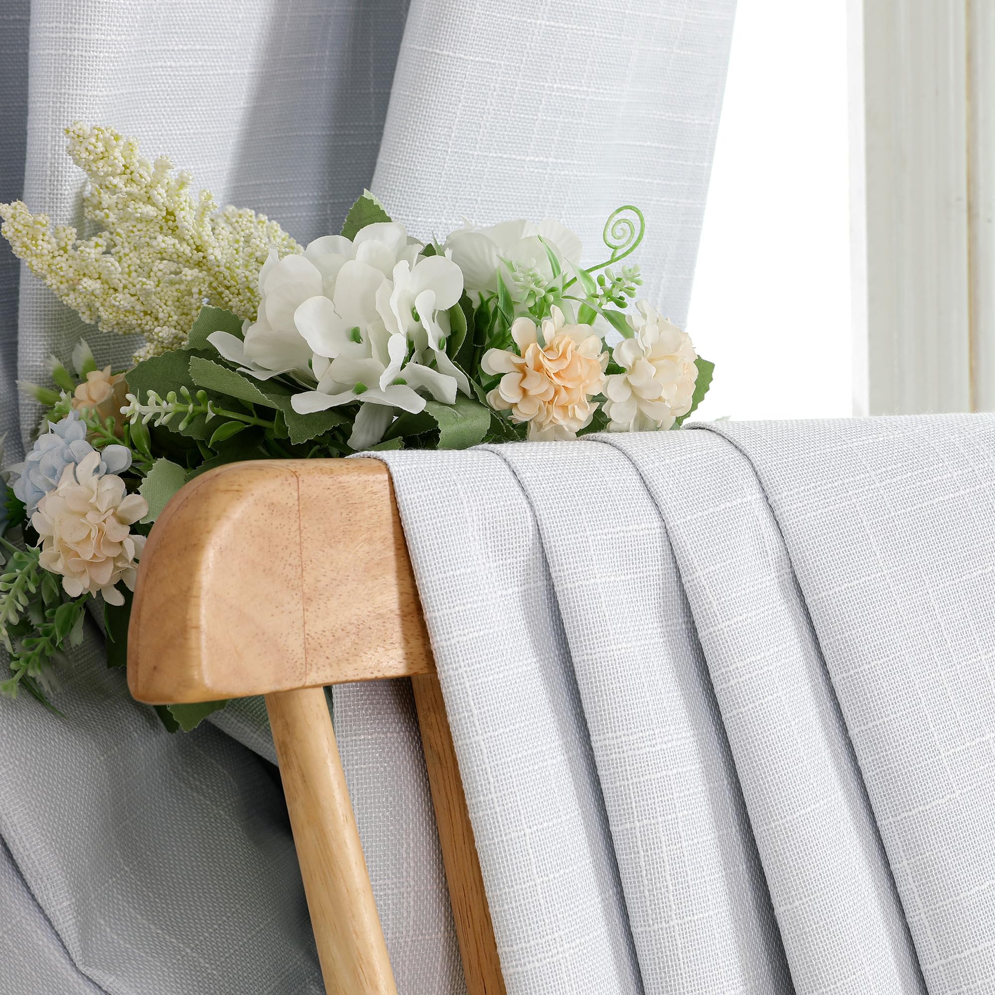 OVZME White Blackout Curtains 84 Inch Length 2 Panels Set, Full Light Blocking Curtain Keep Warm Drapes for Bedroom, Thermal Insulated Functional Soft Thick Window Treatment, Rod Pocket, 52W by 63L