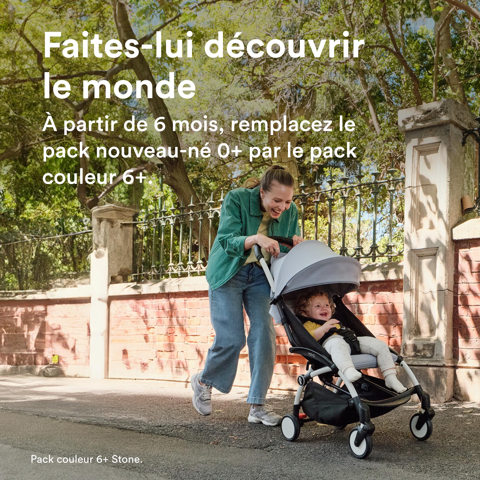 Stokke YOYO3 Poussette avec Pack Nouveau-né et Pack Couleur 6+ (Aqua) Cadre Noir