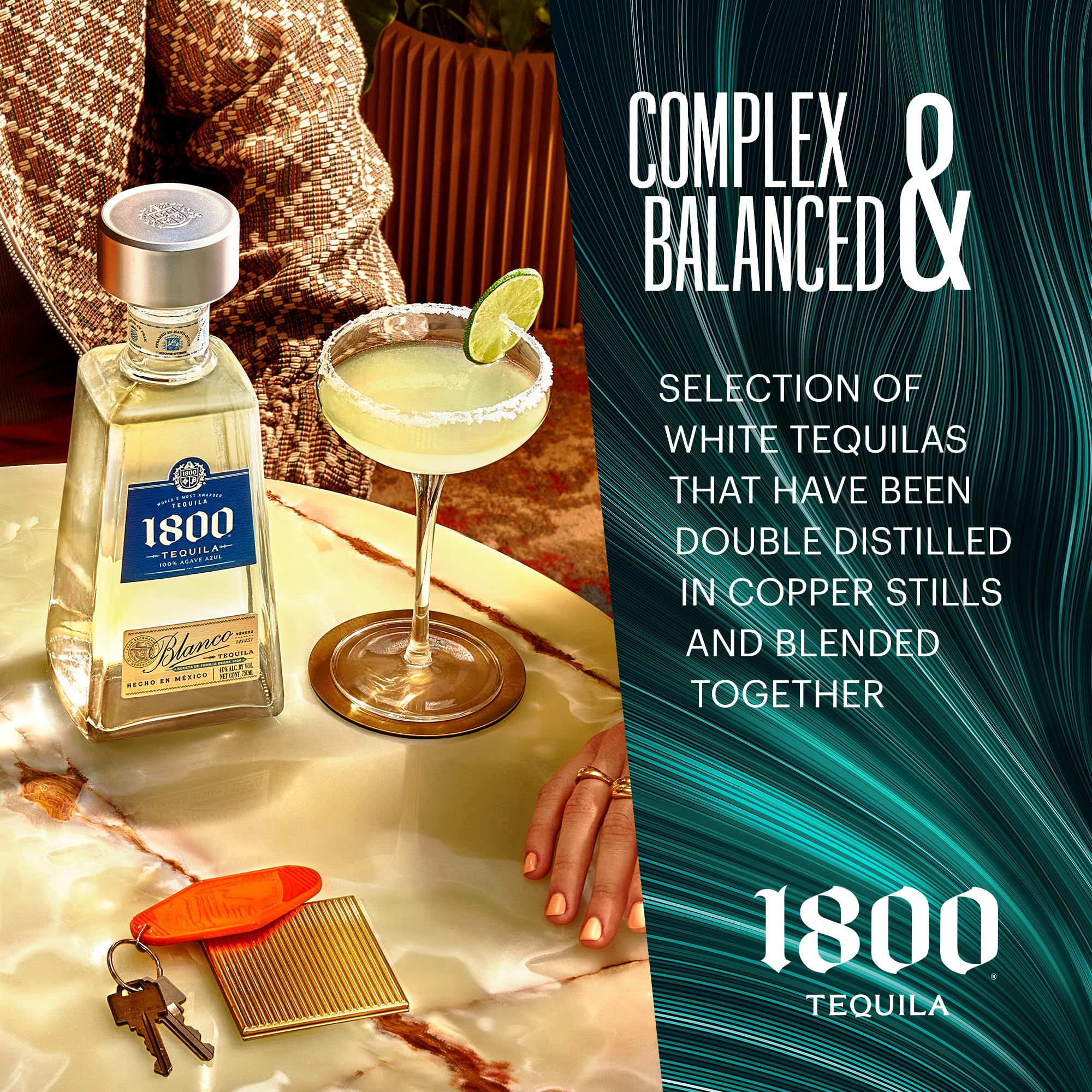 1800 Silver 70 cl - Tequila premium 100% Blue Agave. Sapore bilanciato con note fruttate e pepate. 38% vol.