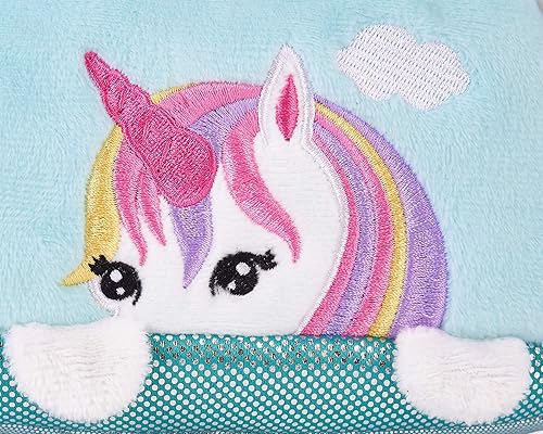 Miniatura 6 de BRUBAKER Unicornio de peluche arcoíris en bolso, 8 pulgadas, juguete suave en bolsa, juguete de peluche, color azul