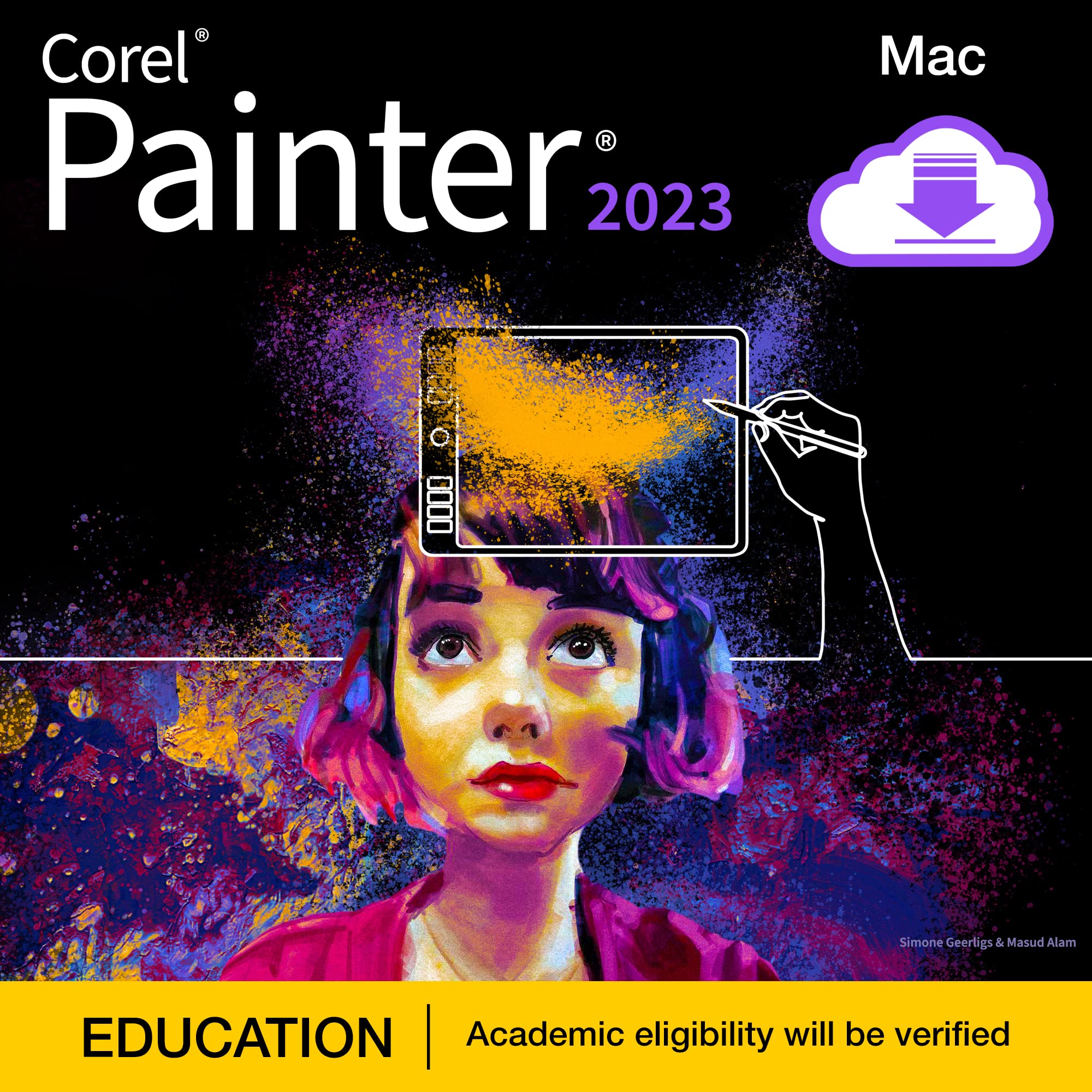 Corel Painter 2023 Education | Professional Painting Software for Digital Art, Illustration, Photo Art &amp; Fine Art [Mac Download]