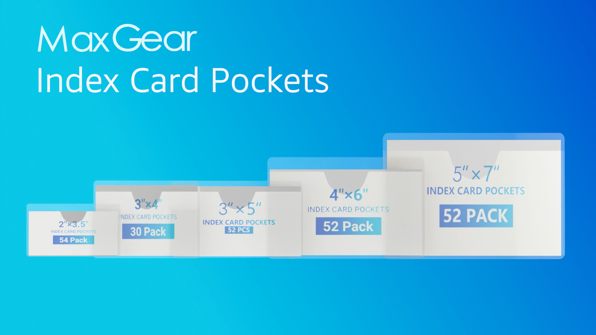 Amazon.com : MaxGear 54 Pcs Index Card Pockets with Top Open