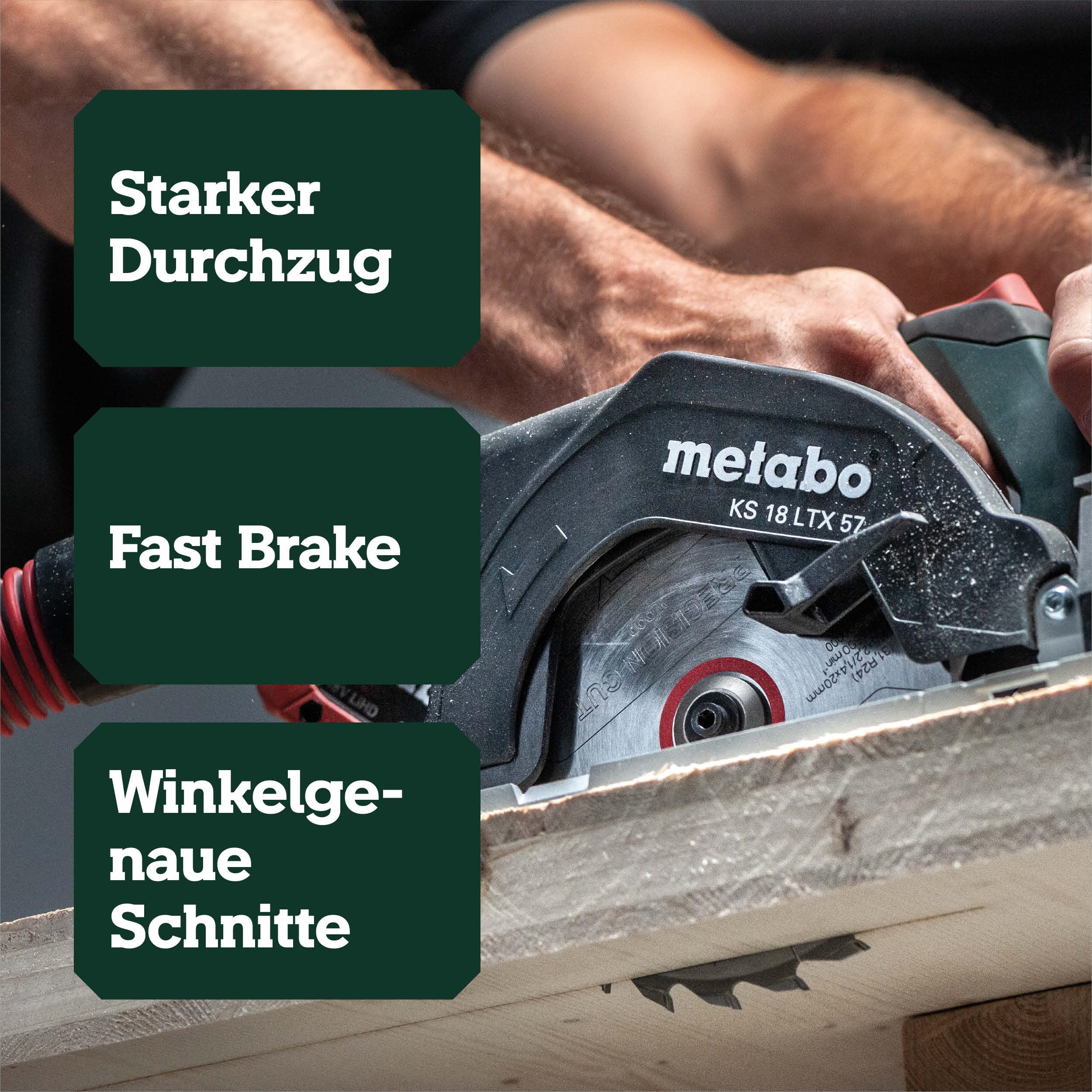 metabo Akku-Handkreissäge KS 18 LTX 57, 18V Elektrische Holz
