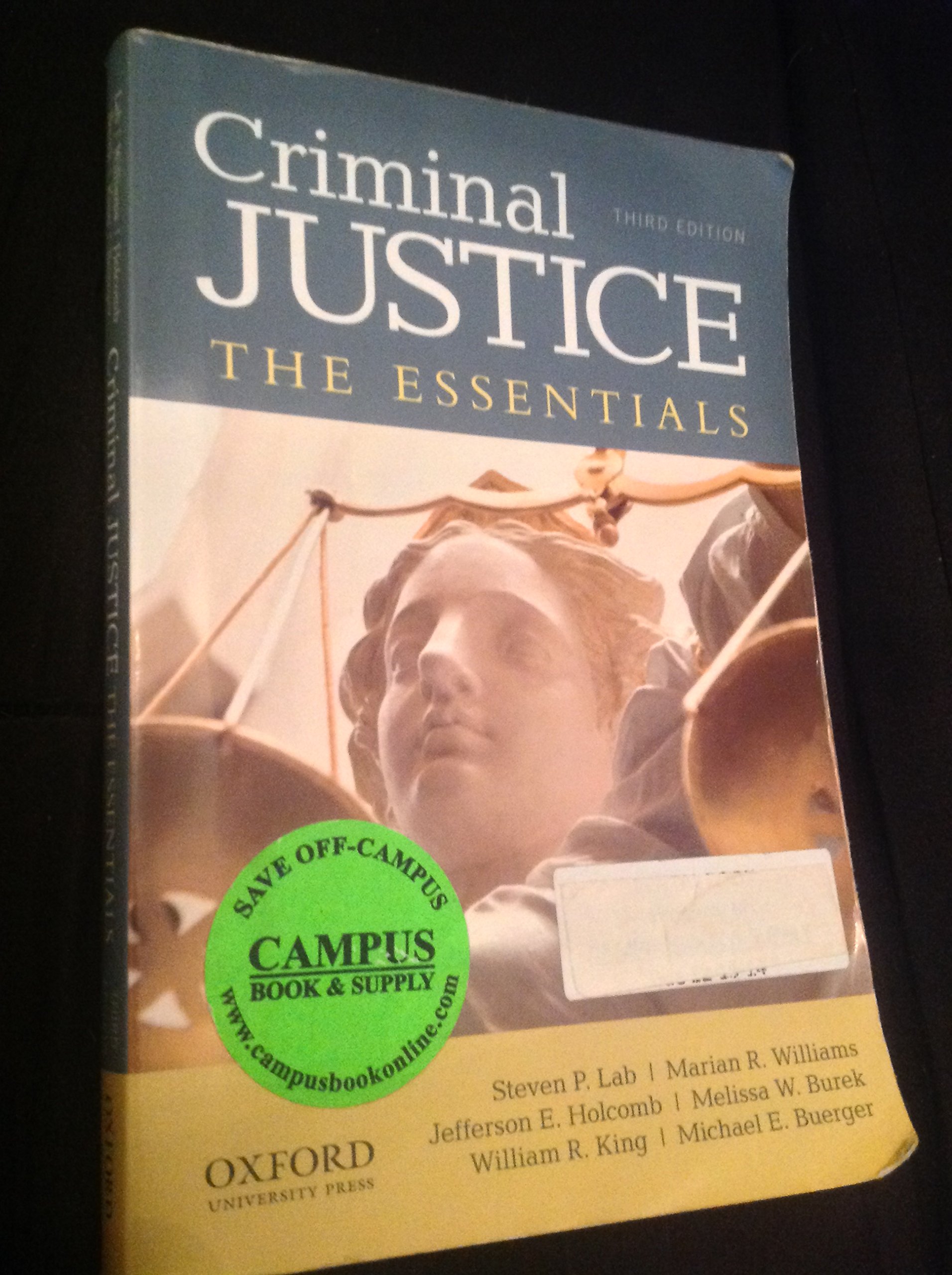 Criminal Justice The Essentials 9780199935895 Lab