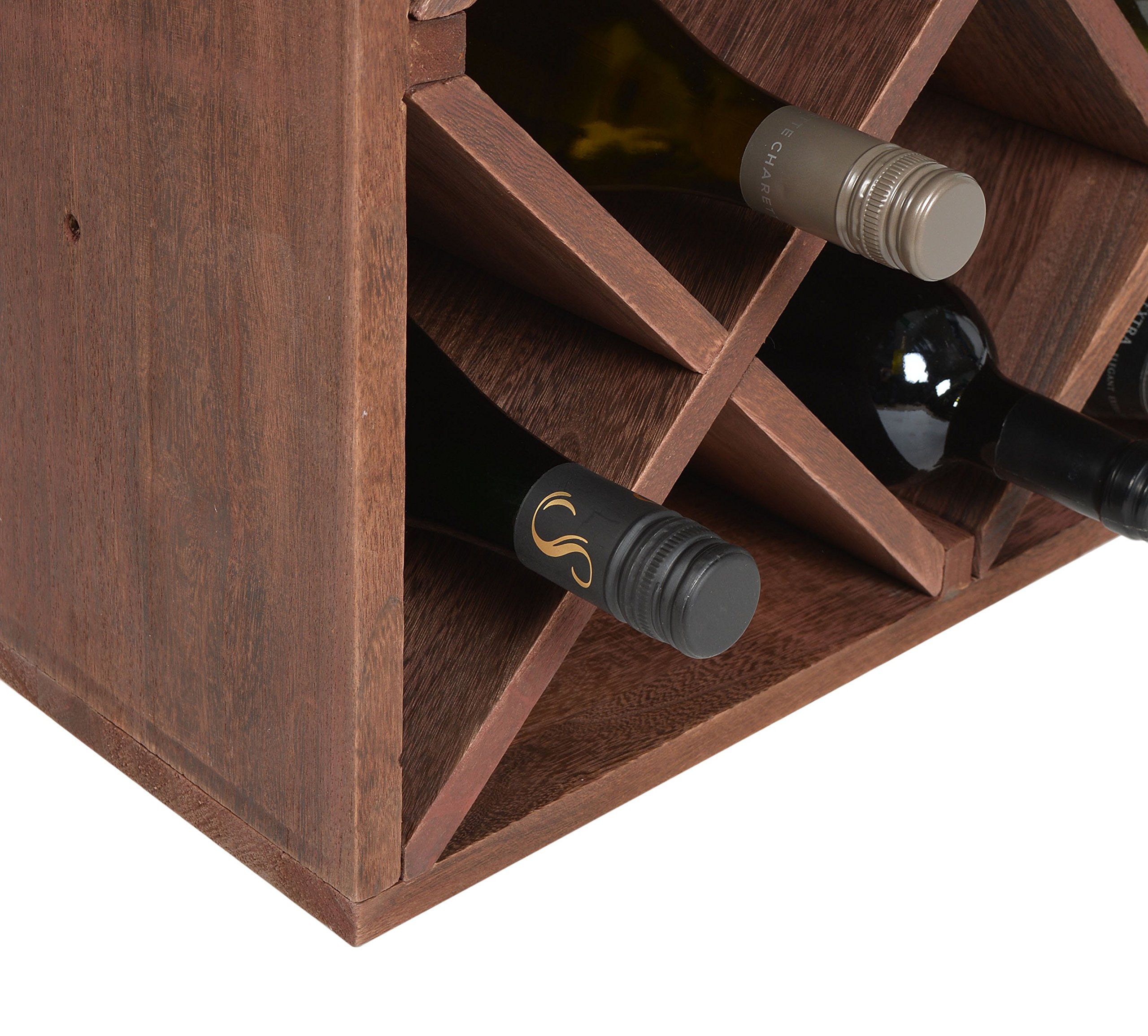 ts-ideen scaffalatura cubica per bottiglie di vino, impilabile, colore: marrone scuro, Legno, Dunkelbraun, Weinregal 4 x X