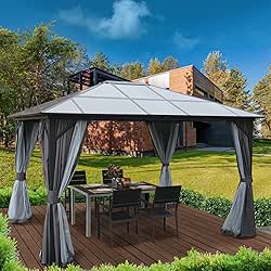 Kozyard Permanent Aluminum Hardtop Gazebo with Composite Polycarbonate Top for