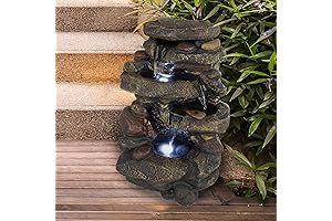 Pure Garden Outdoor Water Feature with Lights