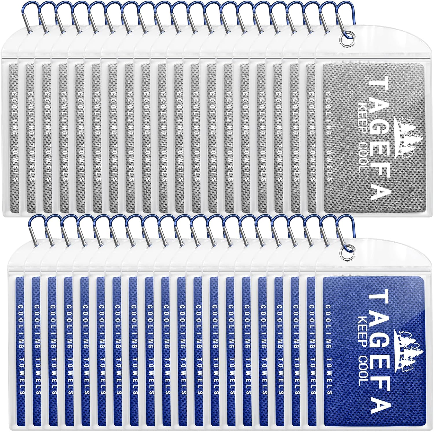 Cooling Towels 40 Pack, 40"x12" Bulk Cold Towels for Hot Weather, Cool Gym Towel for Neck & Face, Cooling Rags with Carry Bag for Sports, Workout, Golf, Camping, Travel