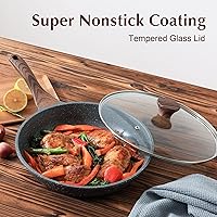 Vista 3 de SENSARTE Sartén antiadherente con tapa, sartén para tortilla con tapa, sartén de chef para cocina saludable, sartén antiadherente de cocina, libre