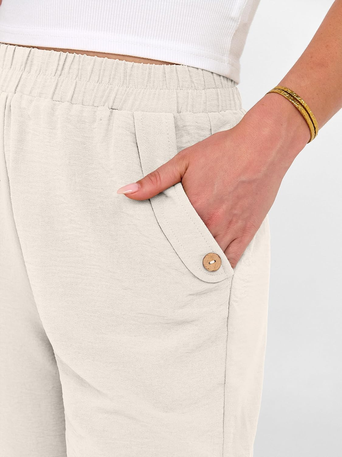 ANRABESS Womens Wide Leg Capri Pants Elastic Waist Casual Loose Lounge Trousers 2026 Summer Flowy Beach Vacation Clothes - Image 6