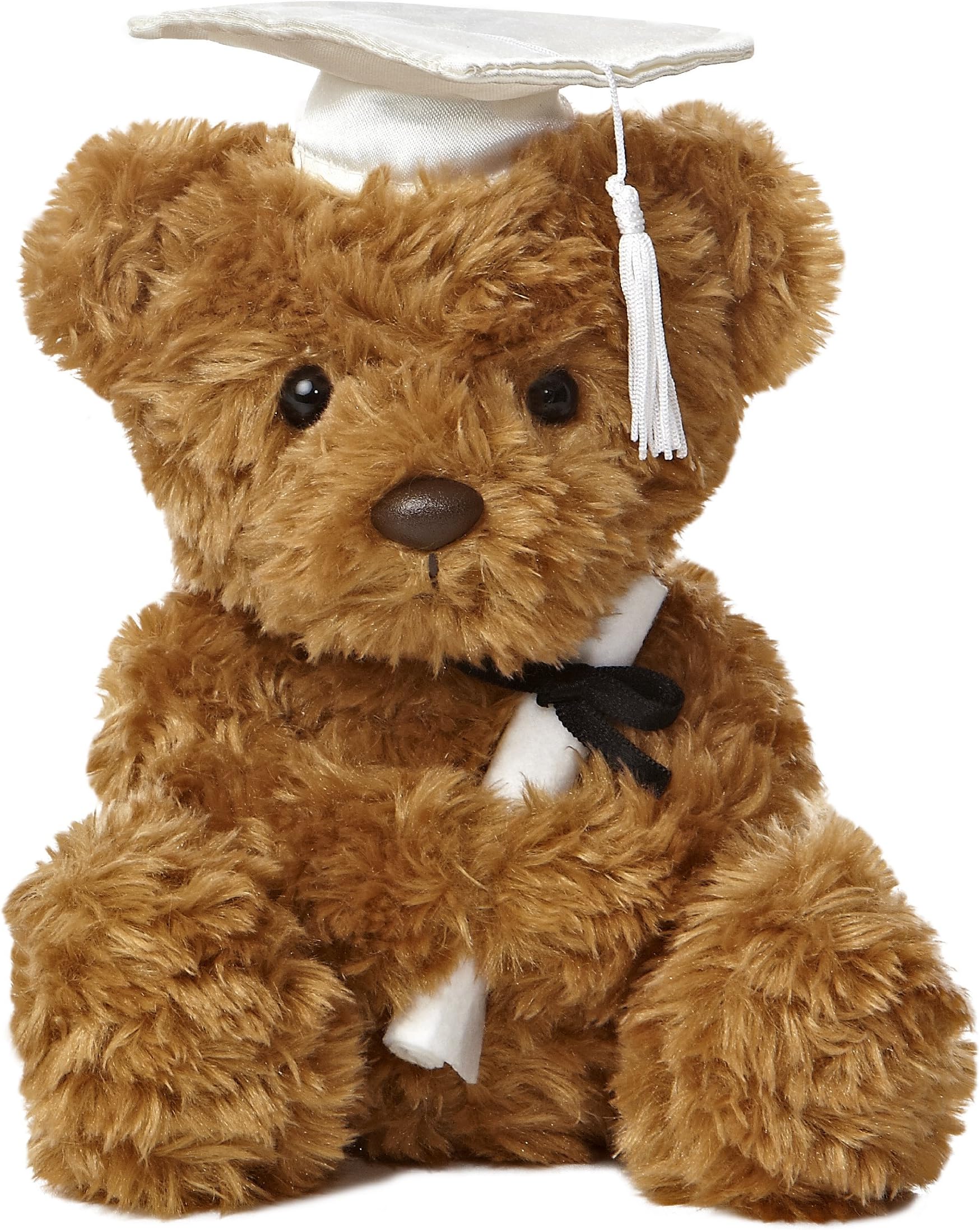 Aurora World Plush Graduation Bear, White Cap, 8.5"