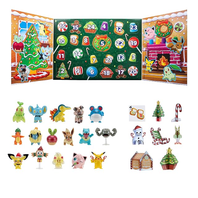 Foto 4 de 4 de Bizak Pokemon Calendario Adviento Especial, Incluye 16 Figuras y 8 Accesorios para Decorar y Montar (63223066)