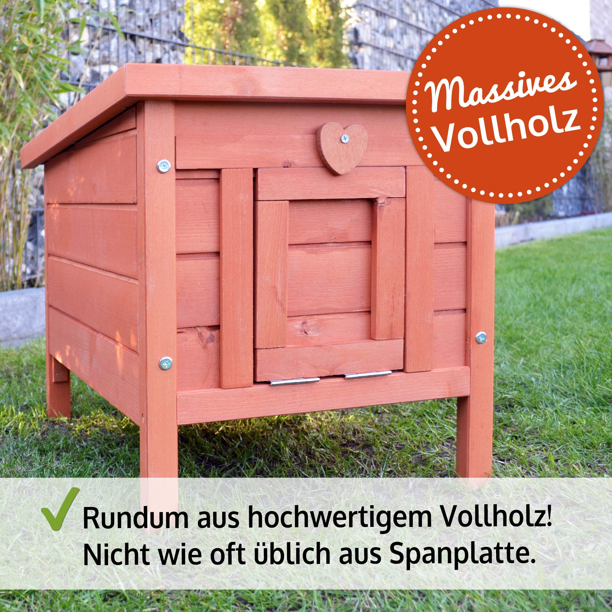 zooprinz großes Kleintierhaus mit klappbarem Dach – perfekt für draußen und drinnen – Besonders einfach umgestellt – Nagerhaus aus Vollholz mit natürlicher Farbe gestrichen - Hasenhaus Kaninchen Haus