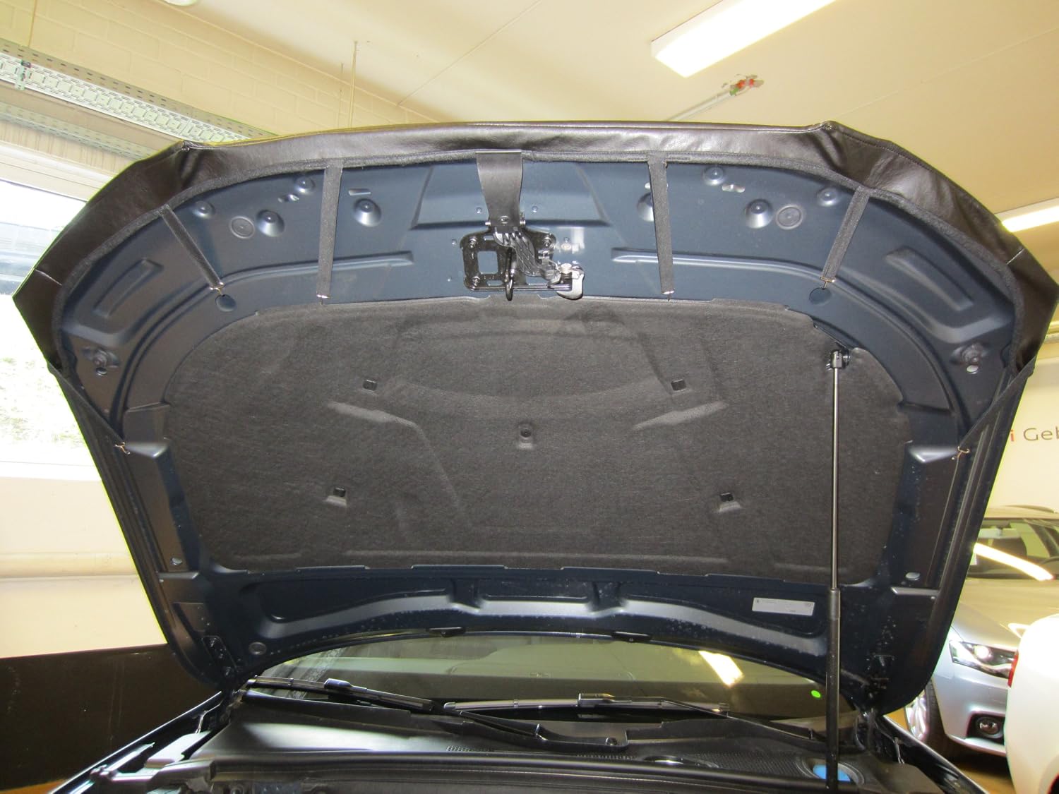 AB-00948c Carbon Fiber Look Hood Bra Compatible with Audi A5 2007-2011 Front End Nose Mask Bonnet Bra