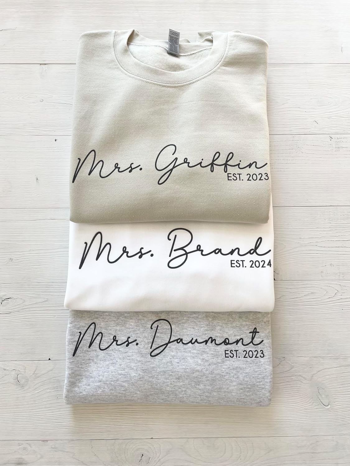 Mrs Sweatshirt - Custom Mrs Sweatshirt - New Mrs - Honeymoon Pajamas - Wedding Gift - Future Mrs. Gift