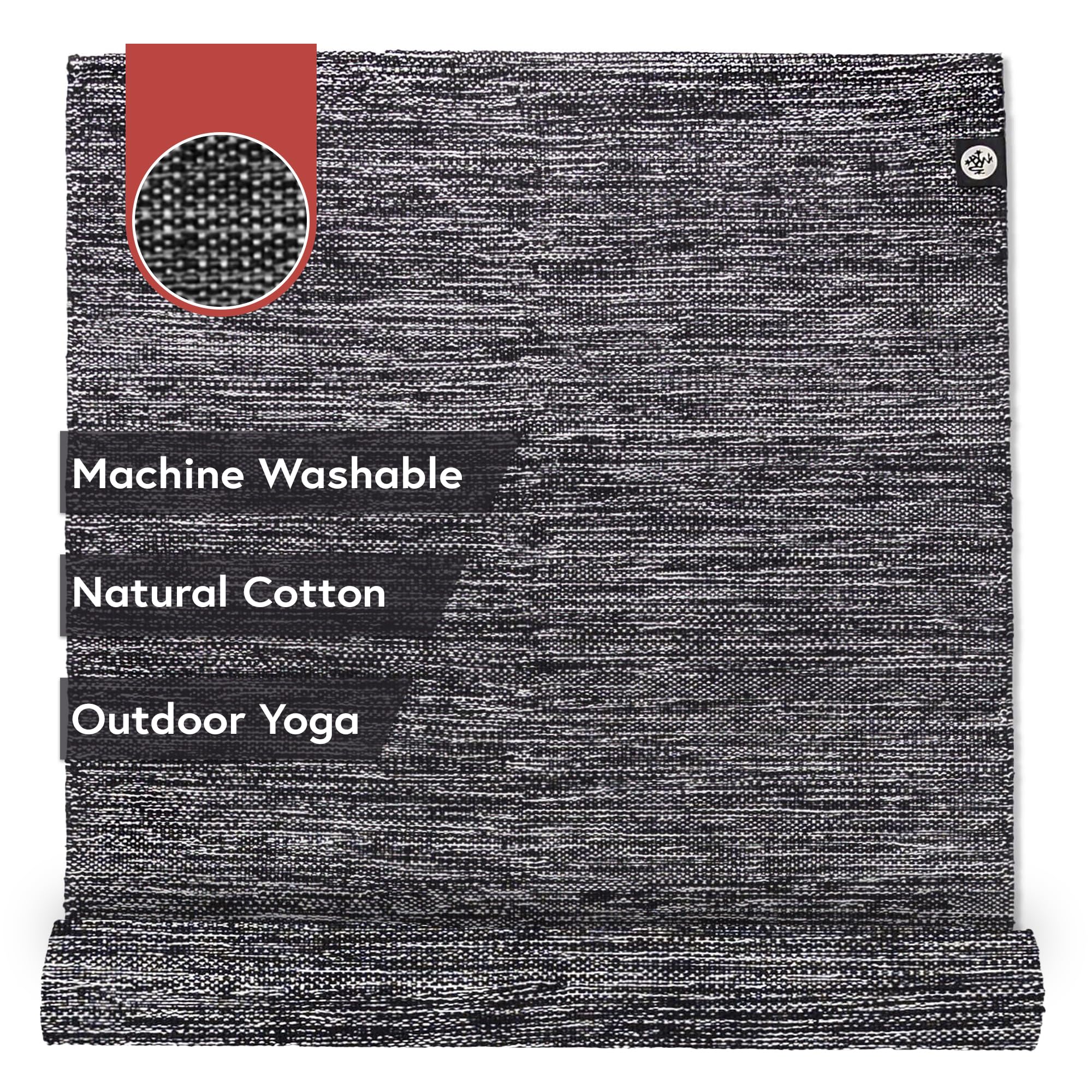 Manduka Shala Yoga Rug- Hand Woven Yoga Rug, Great for Travel and Outdoor Meditation Made with Recycled Cotton 71 x 26 inches