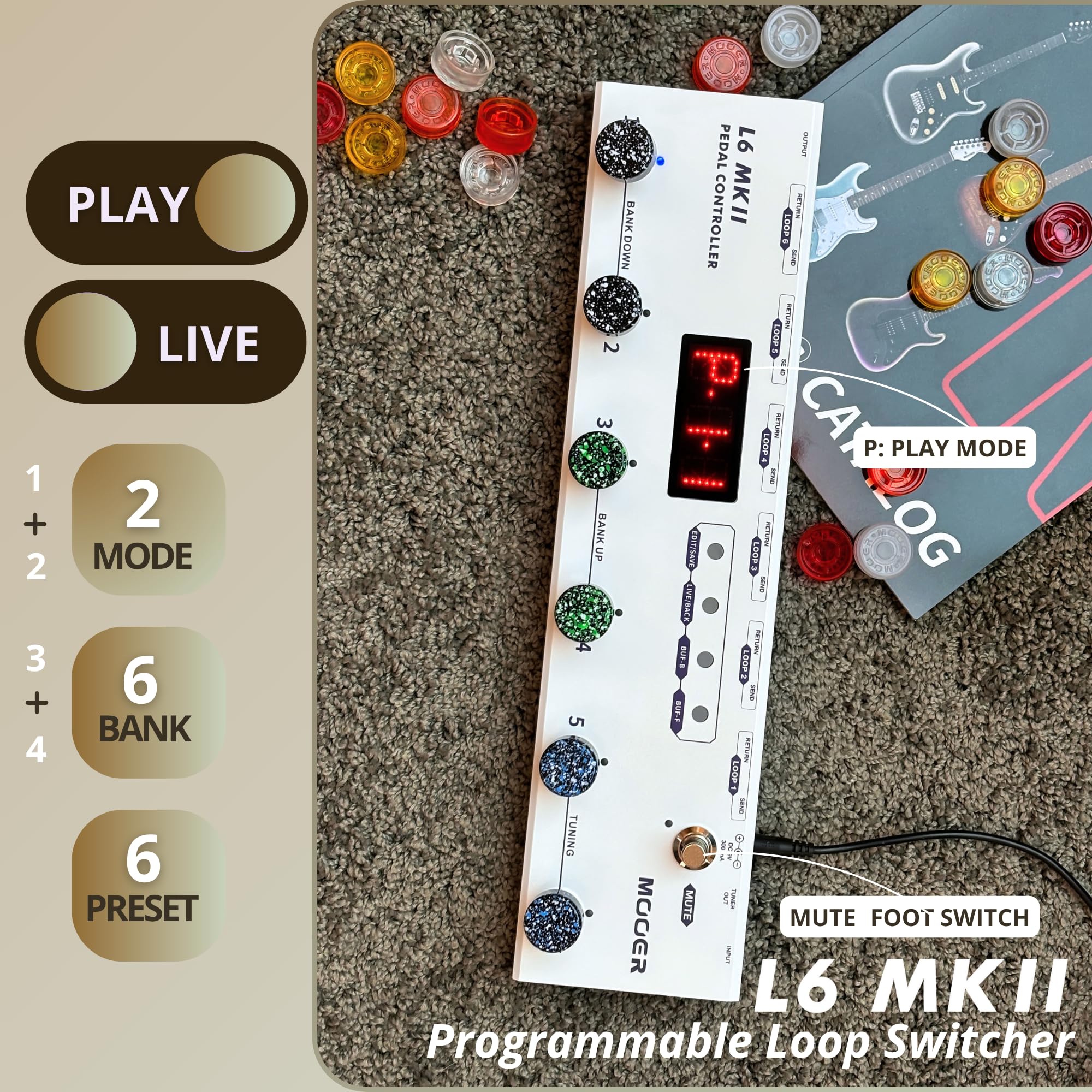 MOOER L6 MKII Guitar Multi Effects Pedalboard Pedal Controller