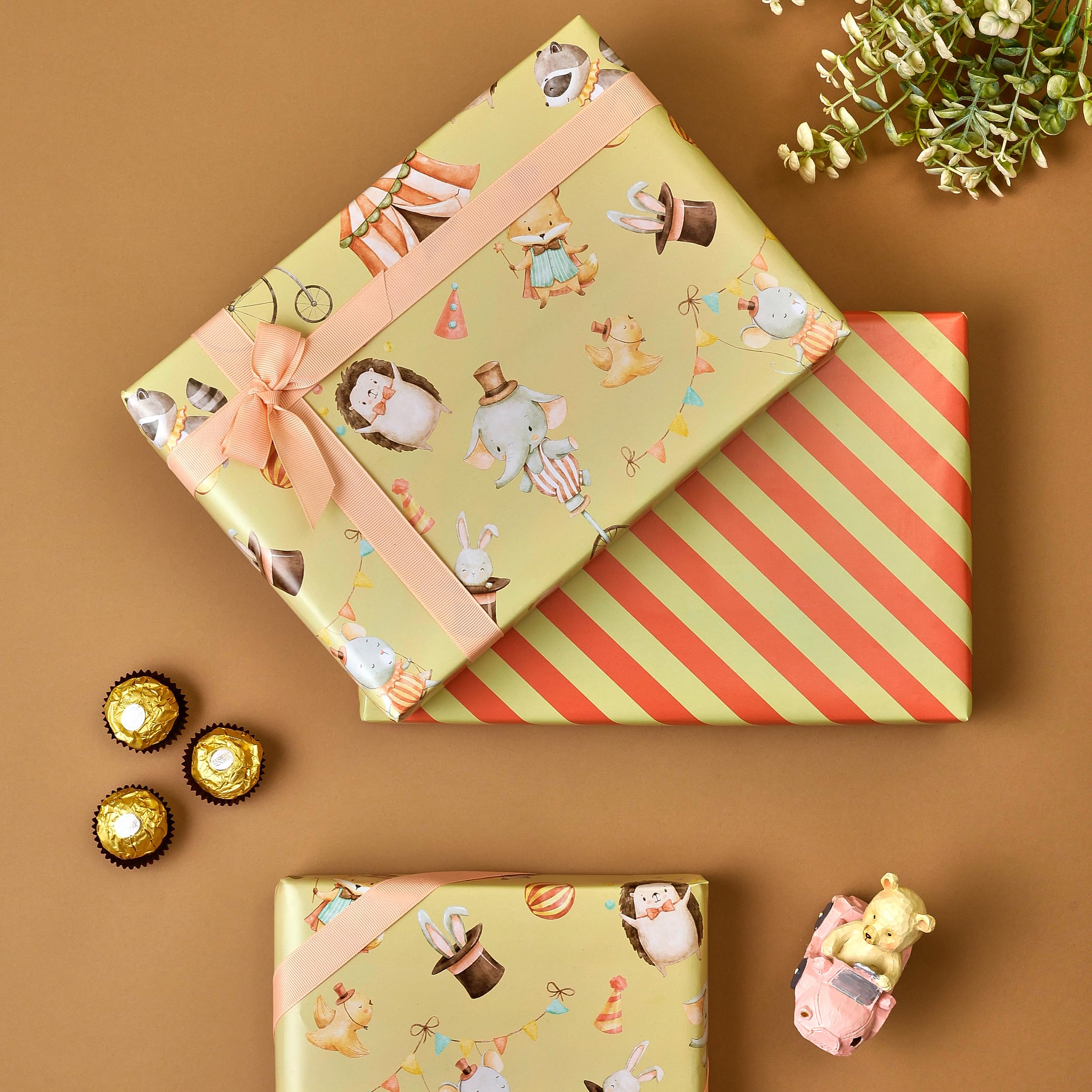 Pink Paper Co. Carnival Charm Reversible Gift Wrapper Sheets Wrapping Paper Size 28x19 inches (PACK OF 5)-image-17