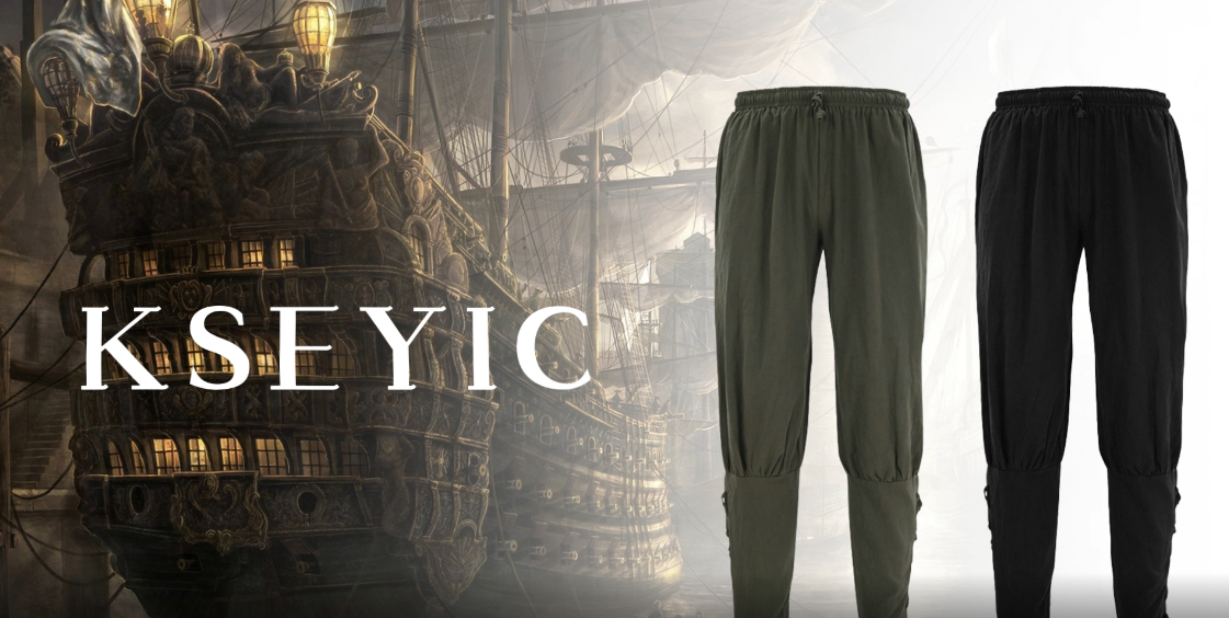 Pantaloni Pirata Medievali Uomo - Vita Elastica, Comodi Per Cosplay E Feste - Foto 9