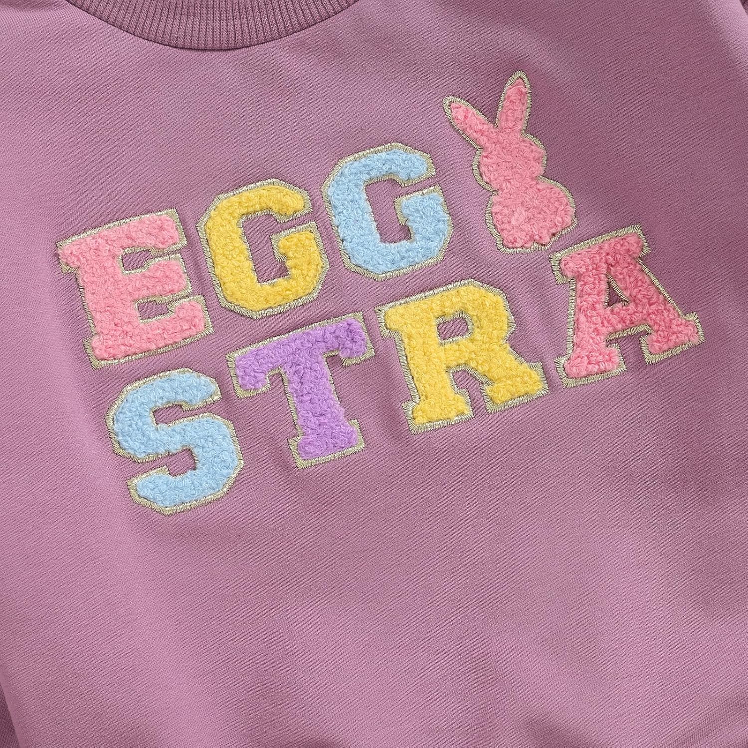 Twopumpkin Toddler Easter Shrit Baby Girl Outfit Crewneck Bunny Sweatshirt Long Sleeve Shirts Holiday Clothes - Image 5