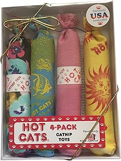HotCat Catnip Sausage Toys 4 Pack - Package of Four (4) Hot Cat Catnip Sausages â€¦
